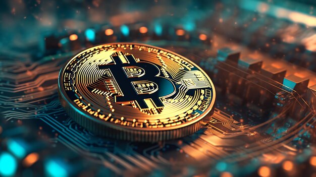 conceito de criptomoeda bitcoin close-up