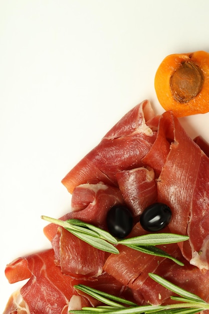 Conceito de delicioso espaço jamon de cozinha espanhola para texto