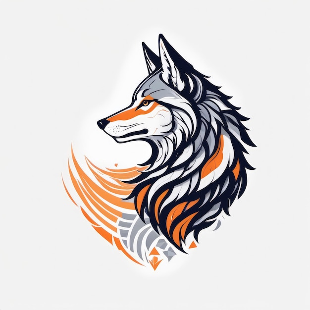 Conceito de design de logotipo de lobo