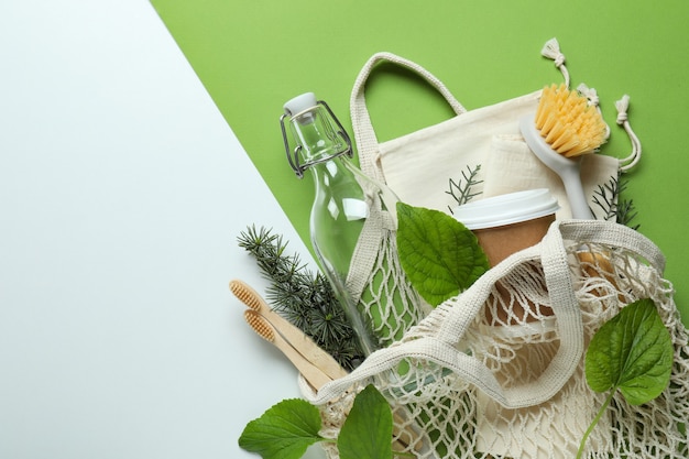 Conceito de desperdício zero ecológico em dois tons