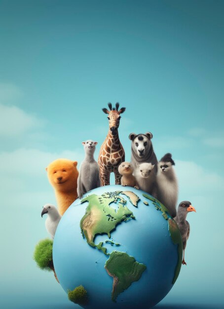 Foto conceito de dia mundial dos animais com copyspace