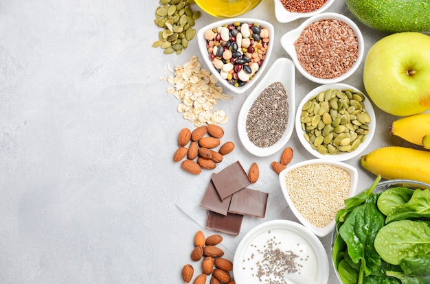 Foto conceito de dieta de nutrição de alimentos saudáveis