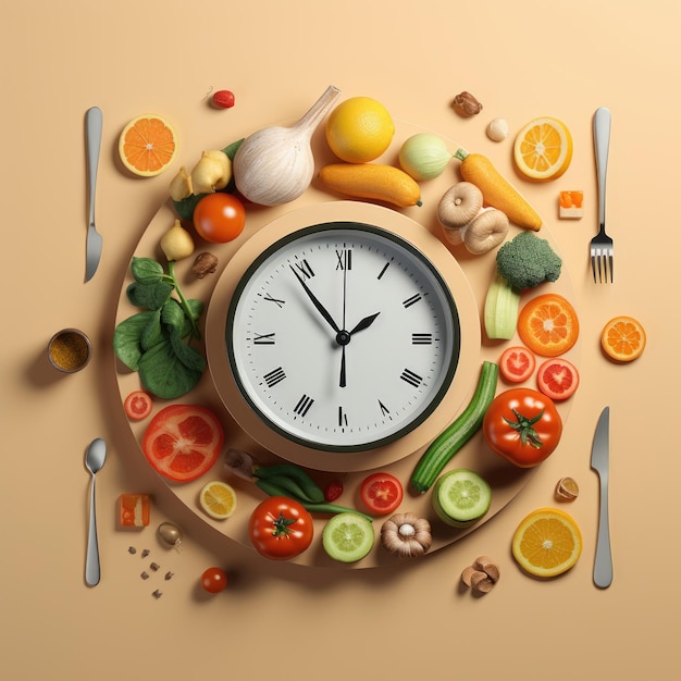 Foto conceito de dieta rápida variedade de frutas e legumes