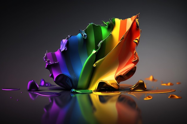 Conceito de direitos humanos ou diversidade Orgulho LGBT comunidade símbolo da cultura gay orgulho homossexual Bandeira do arco-íris identidade sexual Arco-íris colorido bandeira do símbolo transgênero Generative AI