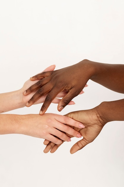 Foto conceito de diversidade com as mãos