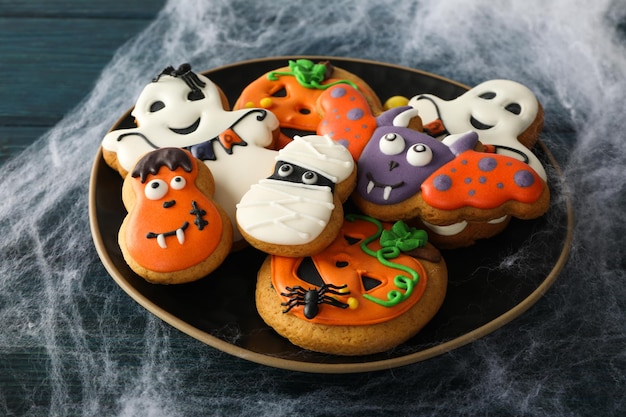 Conceito de doces engraçados de halloween fecham