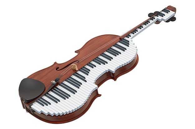 Conceito de dueto de música clássica Renderização em 3D de violino e piano