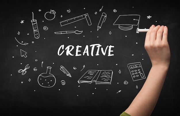 Conceito de educação de desenho à mão conceito conceito
