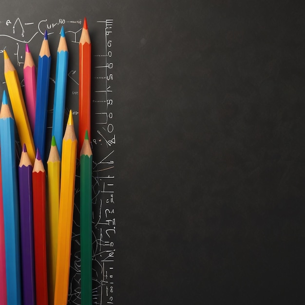Conceito de educação escolar em estilo de desenho animado Escritório com um quadro branco vazio no fundo