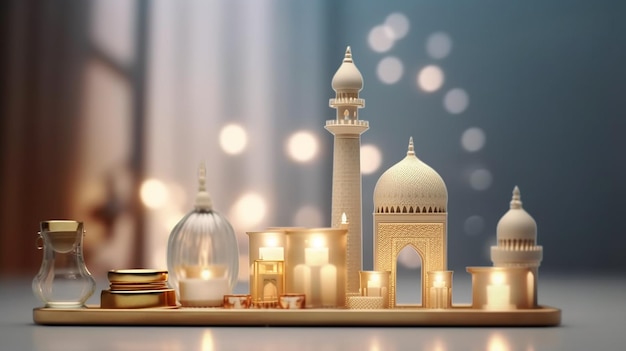 conceito de eid al adha e ramadan eid mubarak feito por IA generativa