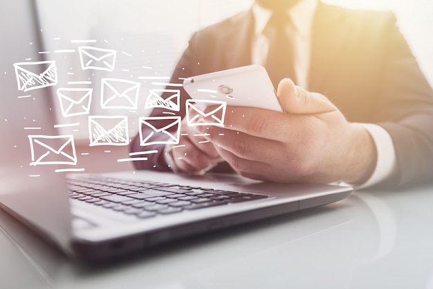 Conceito de email marketing e newsletter