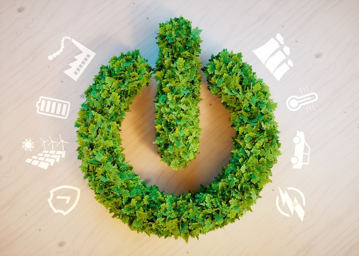 Foto conceito de energia ecológica limpa e verde