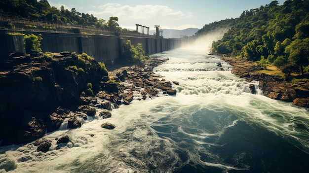 Conceito de energia renovável da central hidrelétrica