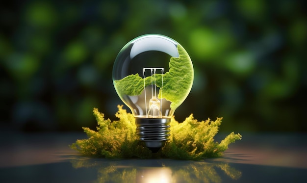 Conceito de energia renovável e sustentável Proteção ambiental Gerador de energia verde Ai