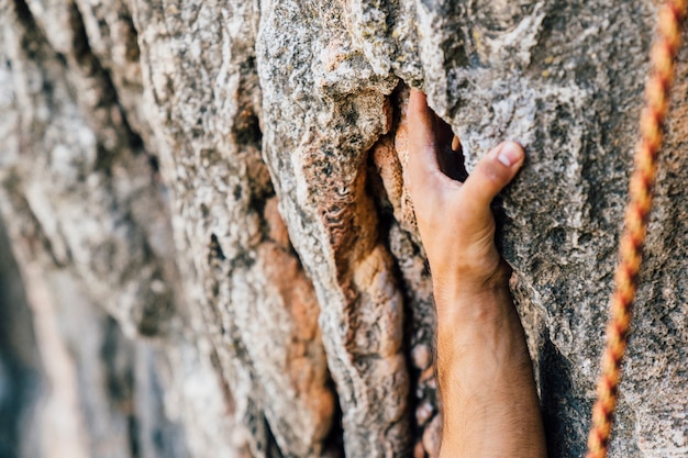 Foto conceito de escalada com mão