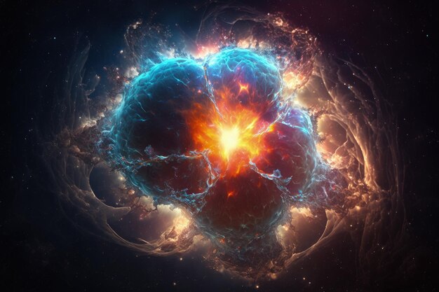 Conceito de espaço de ilustração de supernova IA generativa