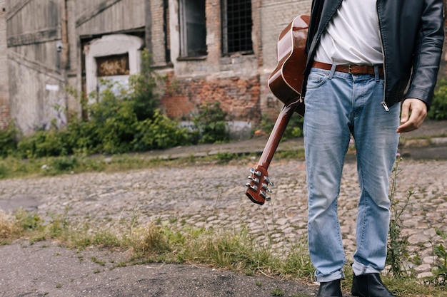 Conceito de estilo de vida de músico guitarrista artista artista