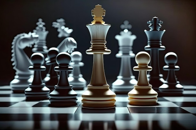 Conceito de estratégia em jogos de negócios Idéias de negócios de jogo de xadrez de negócios