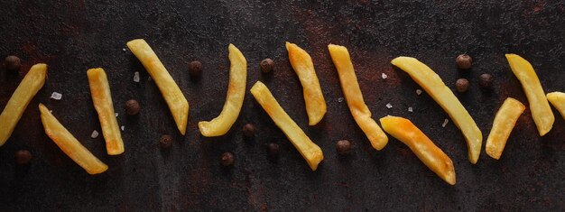 Foto conceito de fast food de batata frita junk food