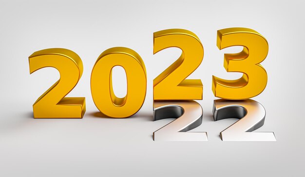 Foto conceito de férias de ano novo 2023 o número 2023 está em 2022