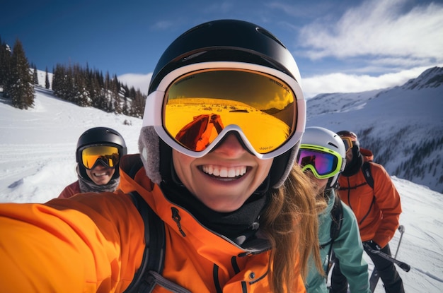 conceito de férias esportivas de esqui ou snowboard