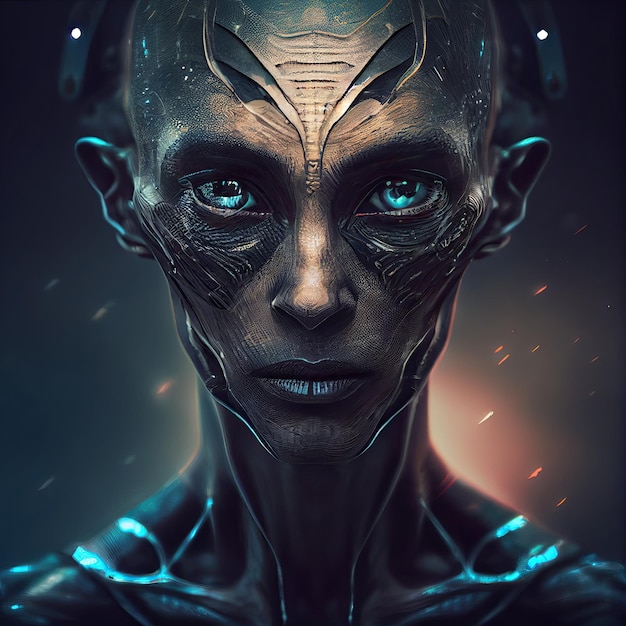 Conceito de ficção científica alienígena Generative AI