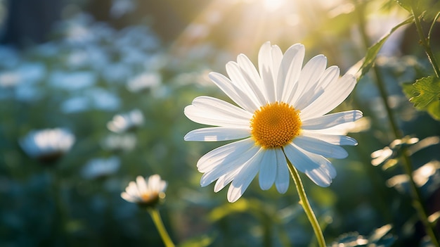 Conceito de flor de campo de margarida de camomila