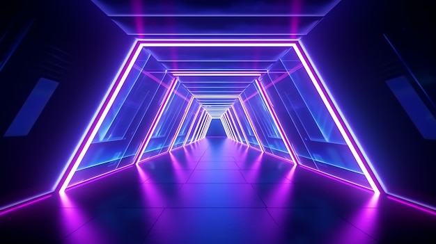 Fundo Metaverso Futurista Com Neon Box Perspective Resumo Fundo imagem  vetorial de Bossica© 565935304