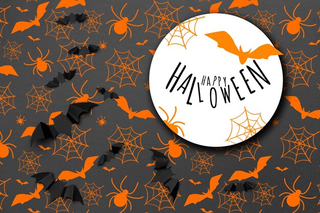 Conceito de fundo e decoração festivos de Halloween - morcegos voando