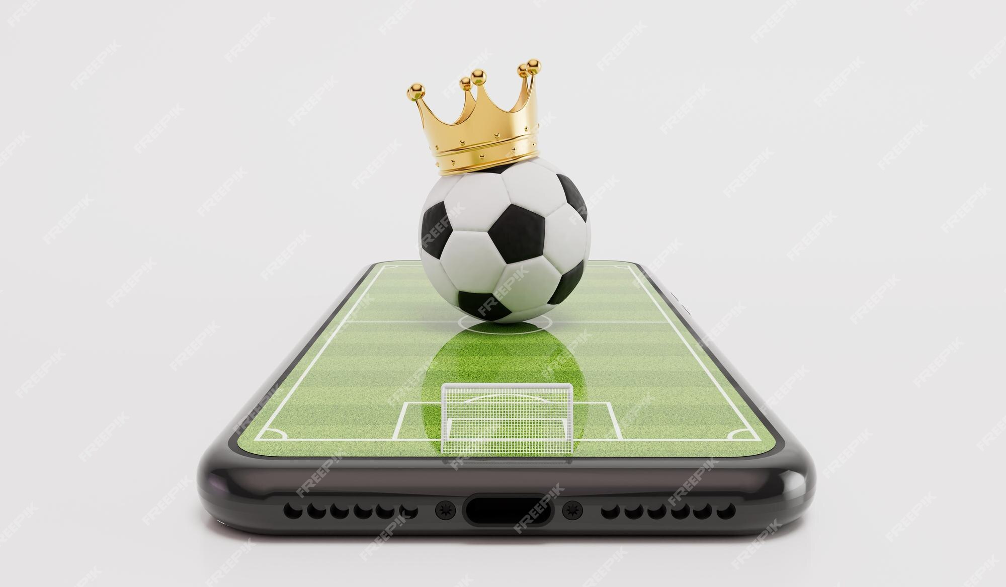 Vetores de Smartphone Com Campo De Futebol E Bola De Futebol