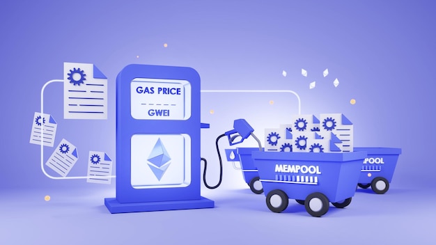 Conceito de gás de transecção de preenchimento ETH 3Dilustração