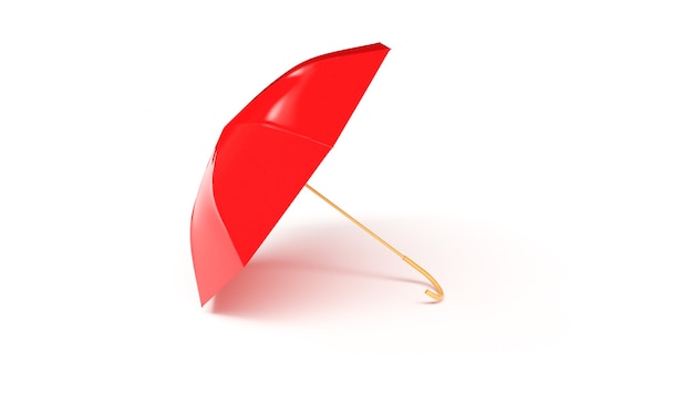 Conceito de guarda-chuva vermelho renderizado renderização 3d isolada