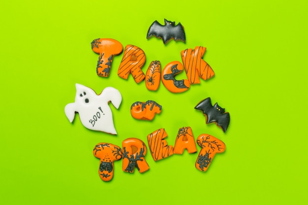 Conceito de Halloween com biscoitos