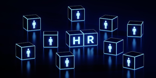 Foto conceito de headhunting de emprego de recrutamento de gestão de recursos humanos d render ilustração