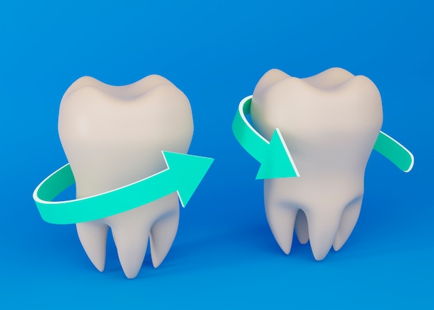 Foto conceito de higiene dental com fundo azul