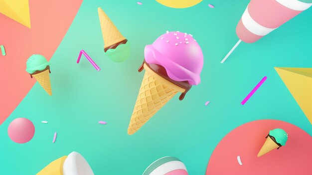 conceito de ícone de verão de sorvete