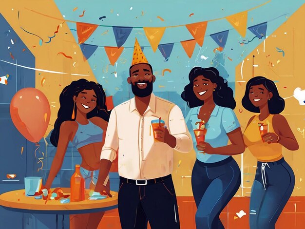 Conceito de Ilustração de Dia de Festa Vibrante Momentos de Celebração