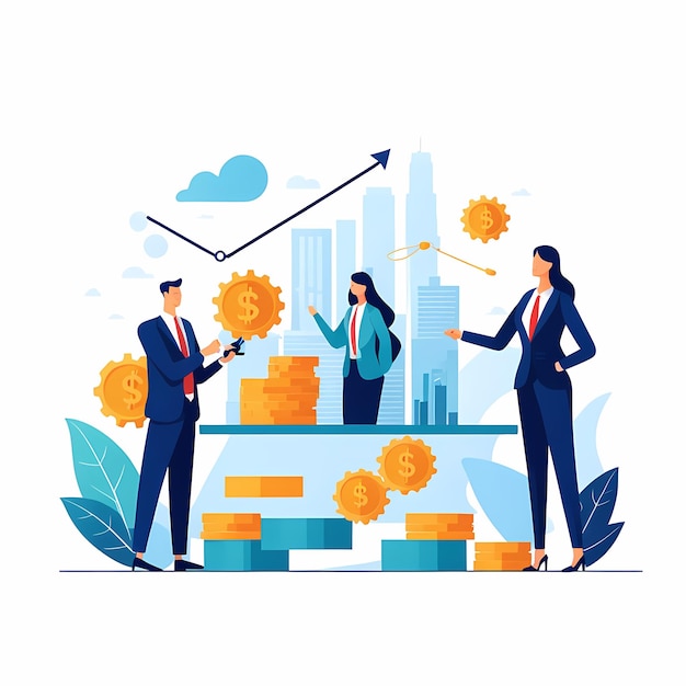 Conceito de Ilustração Empresarial Ilustração plana isolada em fundo branco