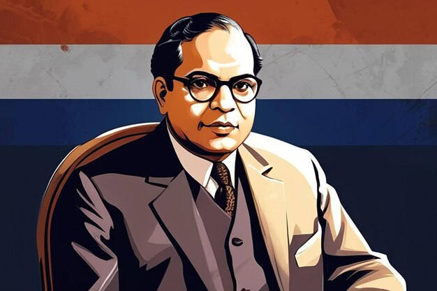 Foto conceito de ilustração vetorial de dr. bhimrao ambedkar jayanti 14 de abril