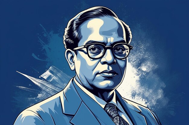 Foto conceito de ilustração vetorial de dr. bhimrao ambedkar jayanti 14 de abril