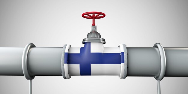 Foto conceito de indústria petrolífera de oleodutos de petróleo e gás da finlândia d renderização