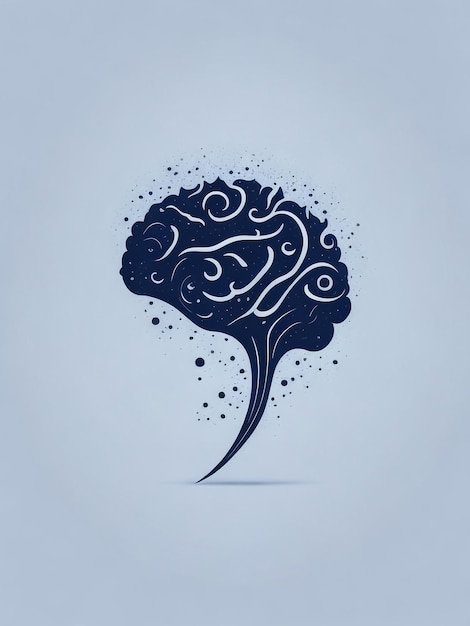 Conceito de inteligência humana com cérebro humano em fundo azul