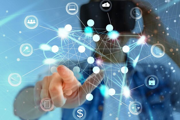 Conceito de interface de usuário futurista Interface de usuário gráfica GUI Head up Display Internet das coisas