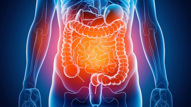 Conceito de intestino e sistema digestivo estudo e diagnóstico doenças intestinais internas