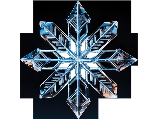 Conceito de inverno de cristal de floco de neve isolado de floco de neve
