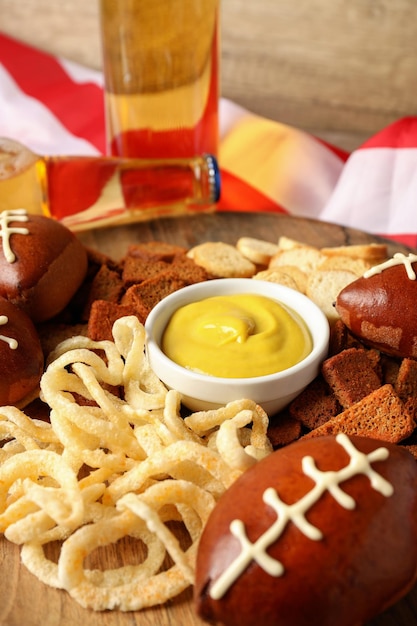 Conceito de lanches super bowl close-up