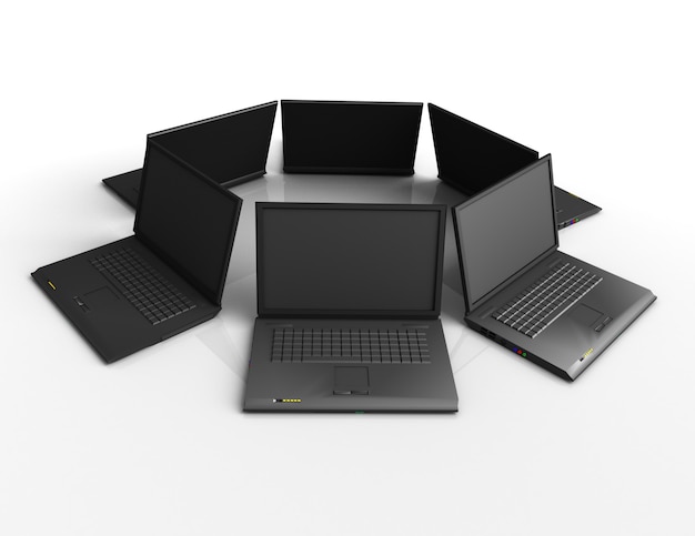 Foto conceito de laptop 3d