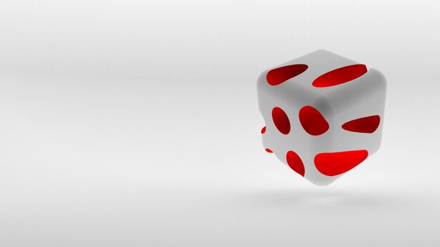 Conceito de logotipo isométrico cubo no espaço em branco. Renderização em 3d.
