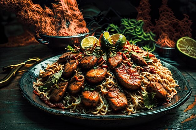 Foto conceito de macarrão delicioso