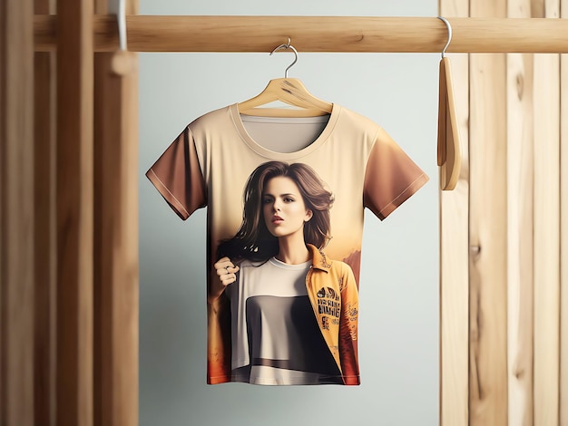 Foto conceito de maquete de camisa de foto grátis com roupas simples geradas